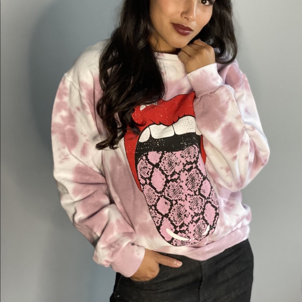 Snake skin graphic tie dye sweatshirt